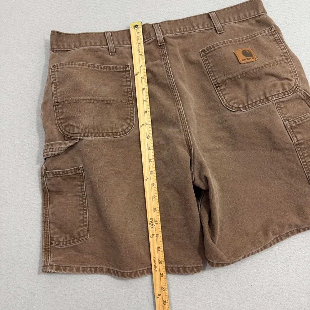Vintage Carhartt Carpenter Shorts Men's 38 Brown Canvas 9